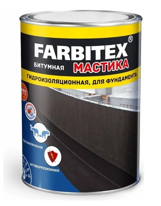 Мастика битумно-гидроизоляционная 4,0кг Farbitex