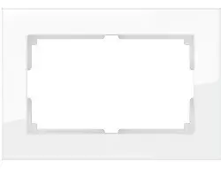 Рамка Werkel для двойной розетки белый,стекло WL-Frame-01-DBL