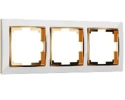Рамка Werkel на 3 поста белый/золото WL03-Frame-03