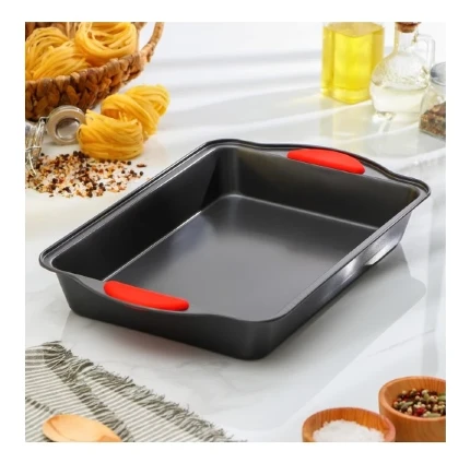 Фото для Противень «Софт. Прямоугольник», 40,5х25,5х5,5 см, с силиконовыми ручками, антипригарное покрытие