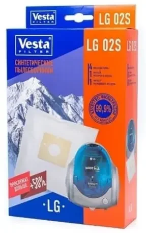 Мешки-пылесборники Vesta filter LG 02 S для пылесосов LG, 4 шт + 2 фильтра