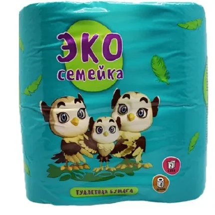Фото для Туалетная бумага двухслойная Эко семейка 4 шт