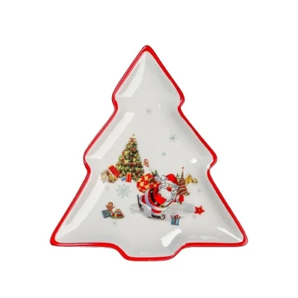 Фото для Блюдо сервировочное «Новогодняя ель», 23х20х2,2 см, в ассортименте
