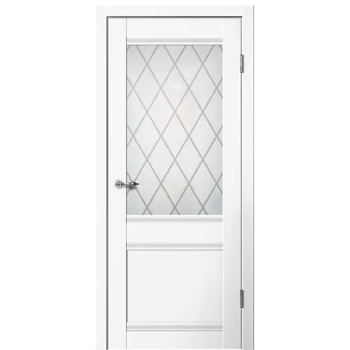 Дверь межкомнатная 700х2000 "C01" эмалит белый Английская решетка