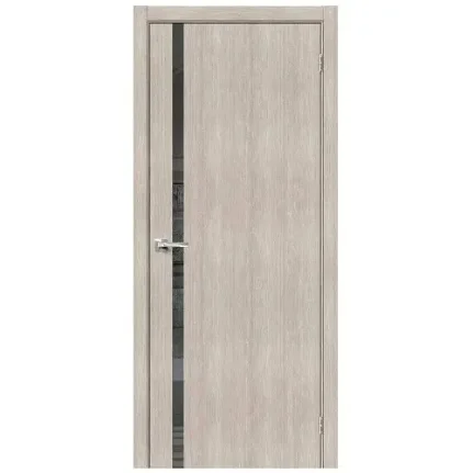 Межкомнатная дверь Браво-1.55 Cappuccino Veralinga, Mirox Grey со стеклом , 600x2000
