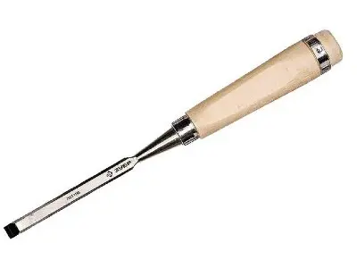 Стамеска-долото с деревянной ручкой, хромованадиевая, 10мм Зубр ЭКСПЕРТ 18096-10