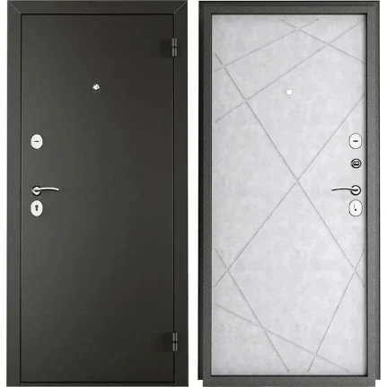Фото для Дверь входная Титан Диагональ, правая, 860 мм Графит/Бетон снежный