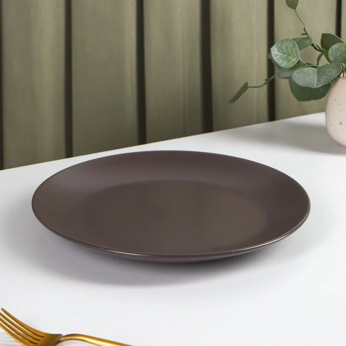 Тарелка керамическая обеденная «Пастель», d=27 см, цвет коричневый, арт. 103301