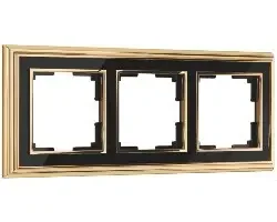 Рамка Werkel на 3 пост золото/черный WL17-Frame-03