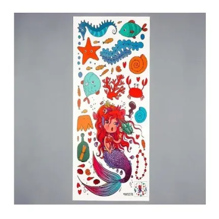 Фото для Наклейка пластик интерьерная цветная "Русалочка и подводный мир" 25х60 см 6770318