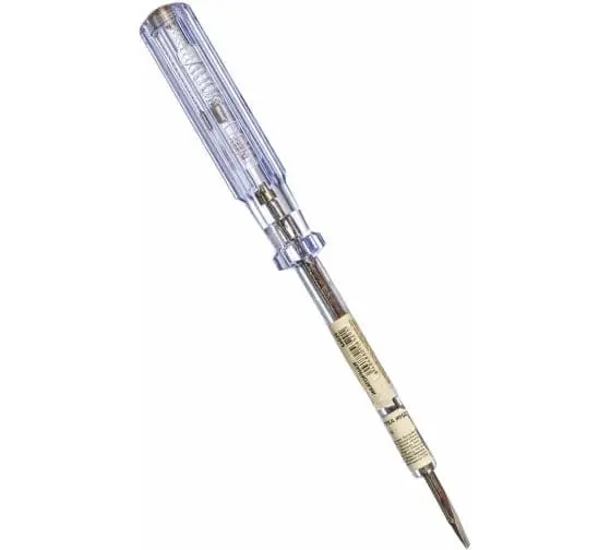 Отвертка индикаторная, белая ручка, 100- 500 В, 190 мм, 56529