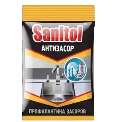 Антизасор для чистки труб Sanitol 90 гр