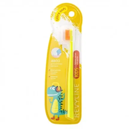 Фото для Revyline Kids S4800 детская зубная щётка, от 3 до 12лет, желтая арт. 6611