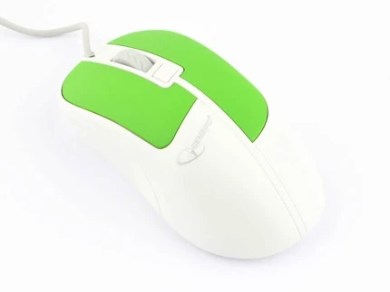 Фото для Мышь проводная Gembird MOP-410-GRN, USB, зелёный, 3 кнопки+колесо кнопка, soft touch, 1600 DPI, кабель 1.5м