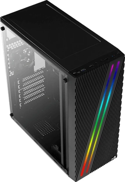 Фото для Корпус AeroCool Streak-A-BK-v1 черный без БП ATX 1x80mm 2xUSB2.0 1xUSB3.0 audio