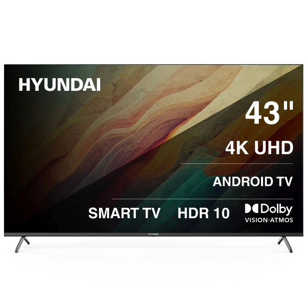 Фото для Телевизор LED 43" Hyundai H-LED43BU7009 Smart ТВ, Android TV 11, Google Assistant, черный/4K Ultra HD/DVB-T/60Hz/DVB-T2/DVB-S/DV