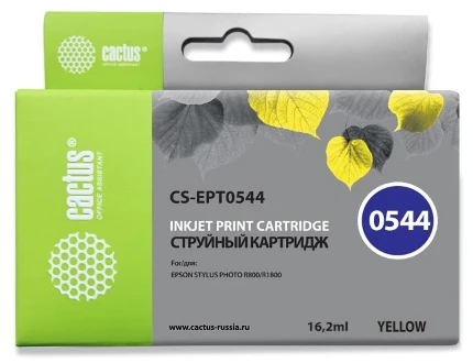 Фото для Картридж Цв. Совместимый Epson R800 Cactus CS-EPT0544 T0544 желтый