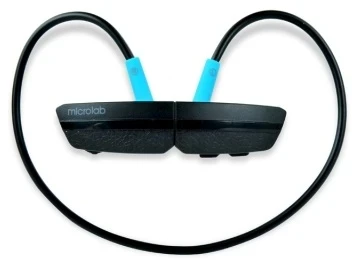Фото для Наушники беспроводные Bluetooth MICROLAB T967BT черно- синие (Bluetooth) 20mW, 80Hz - 20KHz, дальность 10м, время работы от бата