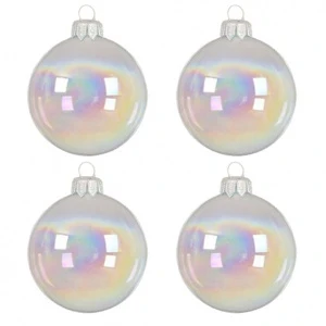 Фото для ИГРУШКА СТЕКЛЯННАЯ НАБОР 4ШТ "ЖЕМЧУЖНЫЙ" 6*6*6СМ