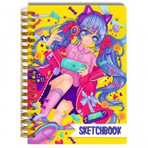 Фото для ЗАПИСНАЯ КН СКЕТЧБУК А5 64Л ГР MYART ОФСЕТНАЯ БУМАГА 120Г/М2 МК МАТОВ ЛАМИН УФ-ЛАК АНИМЕ 150*196ММ (64-1590, Жизнь в гаджетах)