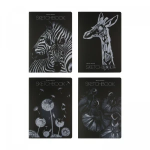 Фото для СКЕТЧБУК А4 60 Л 80Г/М2 "МИКС-1" ОФСЕТНАЯ ЧЕРНАЯ БУМАГА 