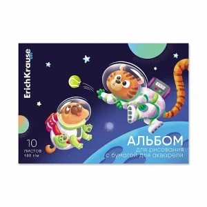 Фото для АЛЬБОМ ДЛЯ РИСОВАНИЯ 10 ЛИСТОВ "SPACE ANIMALS" АКВАРЕЛЬНАЯ БУМАГА