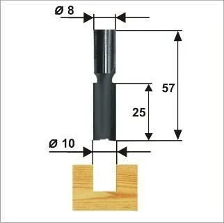 Фото для Фреза пазовая прямая D10, H25, L57//Энкор