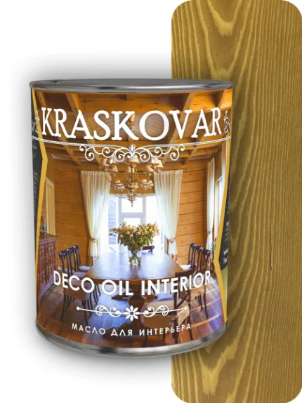 Фото для Масло для интерьера Kraskovar Deco Oil Interior Дуб 0,75 л