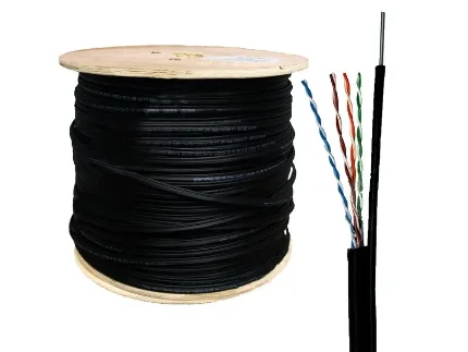 Фото для Кабель сетевой UTP 4x2 Cat.5E CCA омеднённый, наружный, с тросом