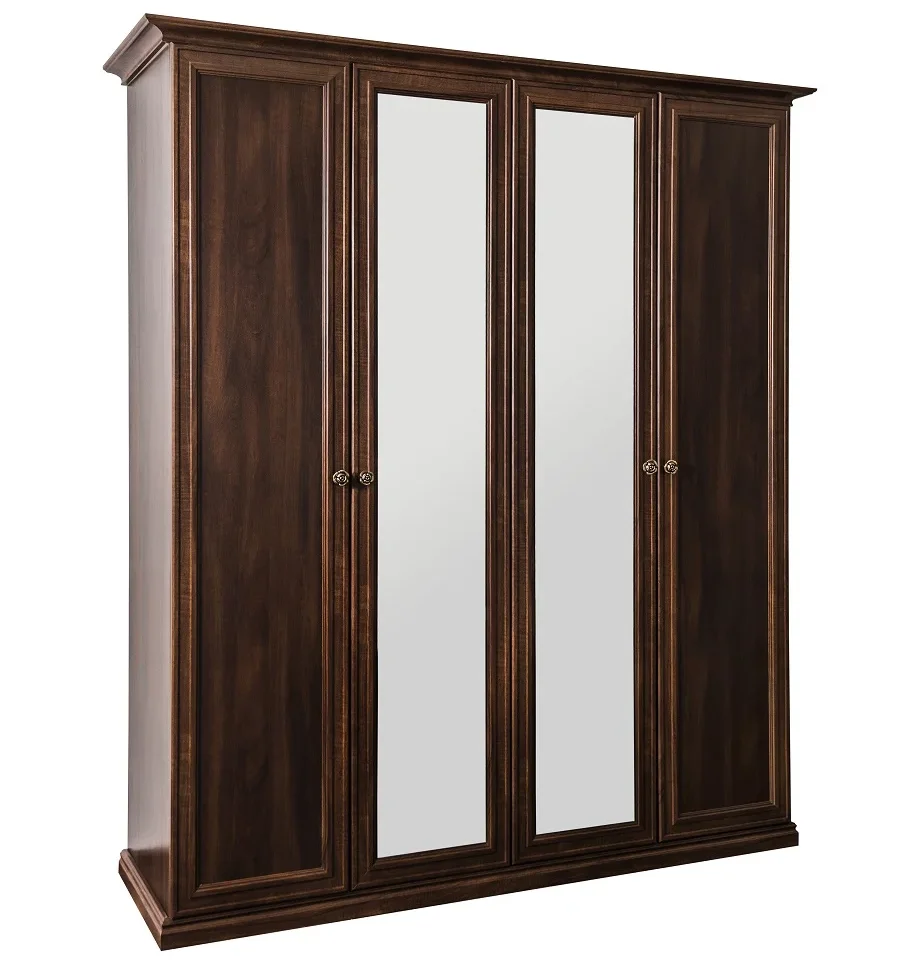 Шкаф "АФИНА" 4-дверный с зеркалом караваджо