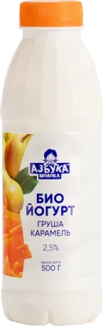 Фото для Биойогурт Азбука молока 0,5л 2,5% груша/карамель ПЭТ*6 БЗМЖ