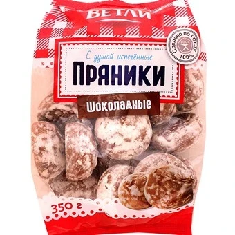 Фото для Пряники Ветли 350г Шоколадные мини*8