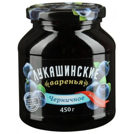 Фото для Варенье Лукашинские 450гр Черничное ст/б*6