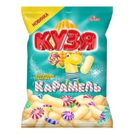 Фото для Снэки кукурузные Кузя Лакомкин 100гр Карамель*15