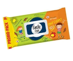 Фото для Салфетки влажные Эмили Стайл 100+20шт Эконом д/детей с клапаном*14