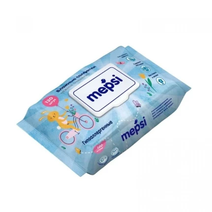 Фото для Салфетки влажные Мепси 120шт детские гипоаллергенные