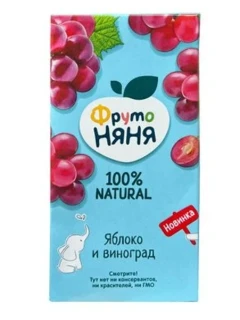 Фото для Сок ФрутоНяня 500мл Яблоко/Виноград осветленный*12