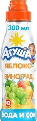 Фото для Вода и Сок Агуша 300мл Яблоко/виноград*6