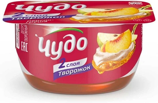 Фото для Десерт творожный Чудо 100гр 4.2% персик/груша БЗМЖ*12