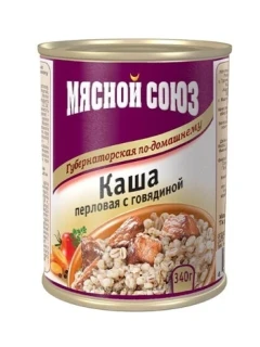 Фото для Каша Мясной союз 340г Перловая с говядиной*20