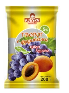 Фото для Творог с фруктами 200гр изюм/курага 5% БМК*14 (БЗМЖ)