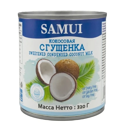 Фото для Молоко сгущенное Самуи 320гр Кокосовое б/сахара*24
