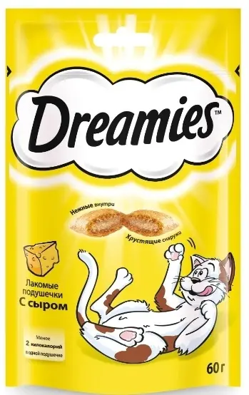 Лакомства для кошек Dreamies (Дримис) с сыром, 60г