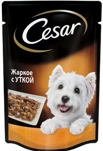 Влажный корм для собак Cesar 85г жаркое с уткой в желе