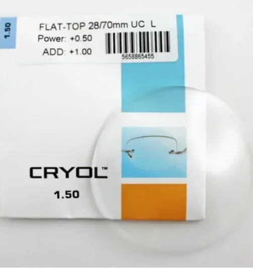 Бифокальные линзы CRYOL FlatTop-28 1,50 UС Материал CR-39