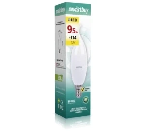 Фото для Лампа LED-свеча С37-9,5Вт 3000 Е14 Smartbuy