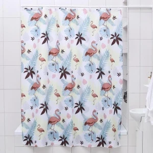 Фото для Штора для ванной полиэстер 180х180 см Фламинго