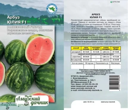 Фото для АЦП Арбуз Юлия F1,5 с/10 (раннеспел., масса 8-10 кг)