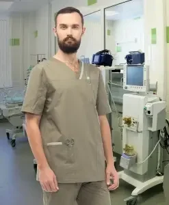 Фото для Костюм мед. муж. Юник олива-св.сер. р.56/58 170/-176(ЧЗ)