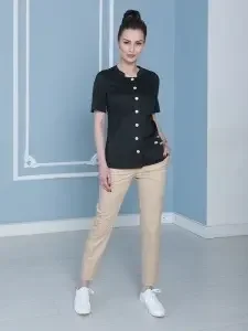 Фото для Костюм мед. жен.цв. (черн./беж),кор.рук. клеон экстра р.44/158-164(ЧЗ)